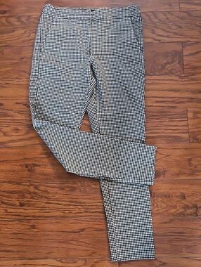 Zara Gingham Cigarette Pants Black/ White Size Small